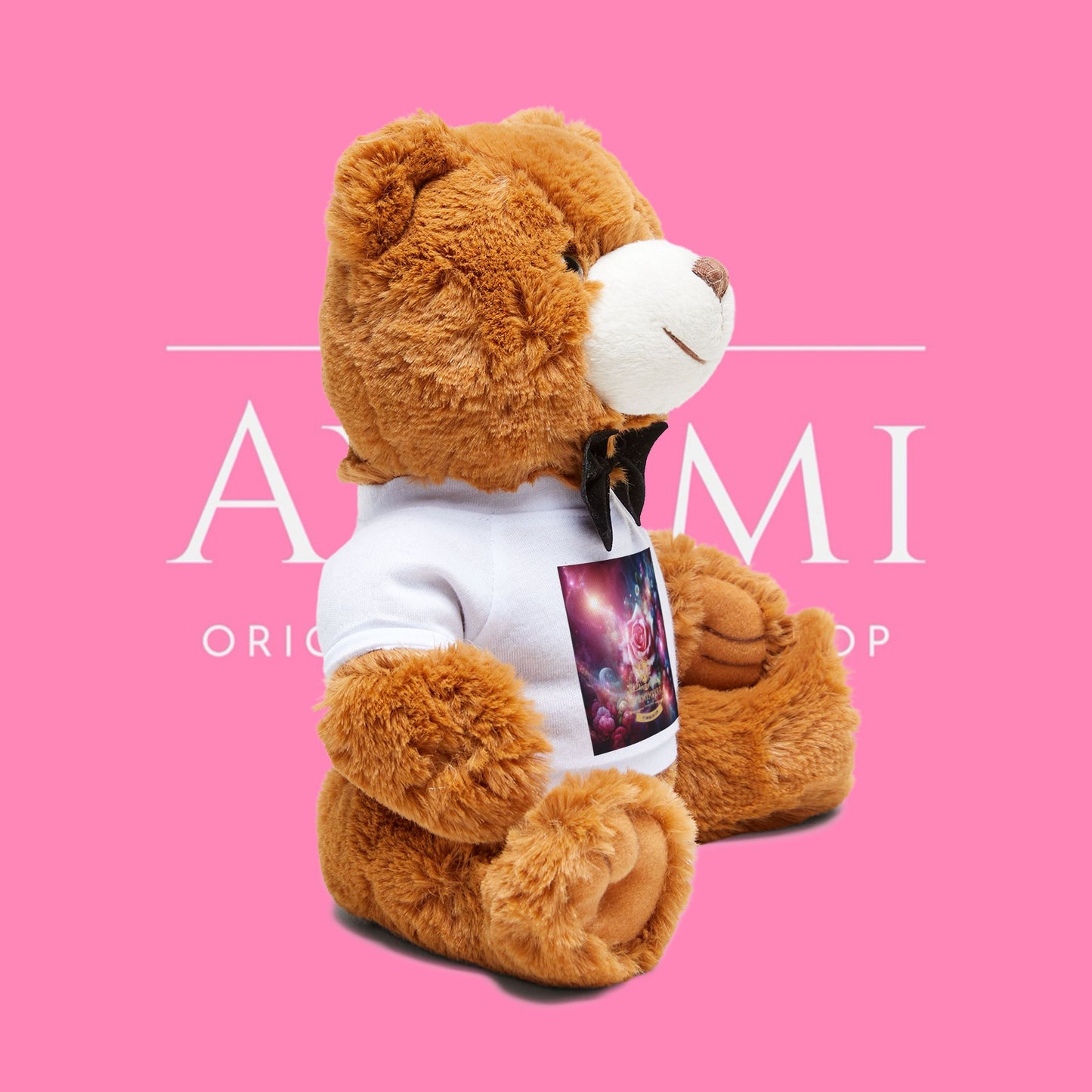 Teddy Bear with Custom T-Shirt, Cute Gift for Kids, Stuffed Animal, Personalized Decor, Birthday Present, Valentine's Day, Baby Shower