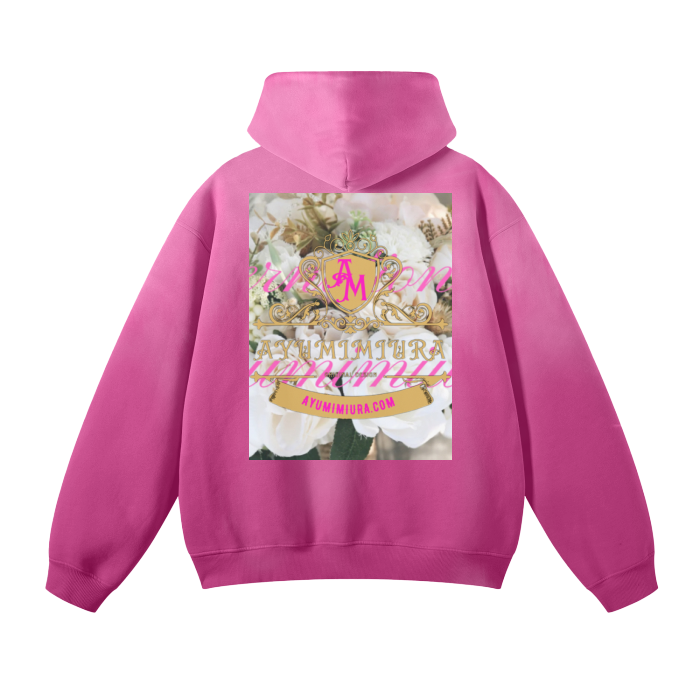(Rose &Camel)Streetwear Unisex Monkey Washed Dyed Fleece Hoodie