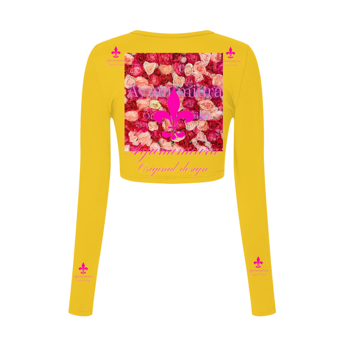All-Over Print Women's Long Sleeve Crop Top
