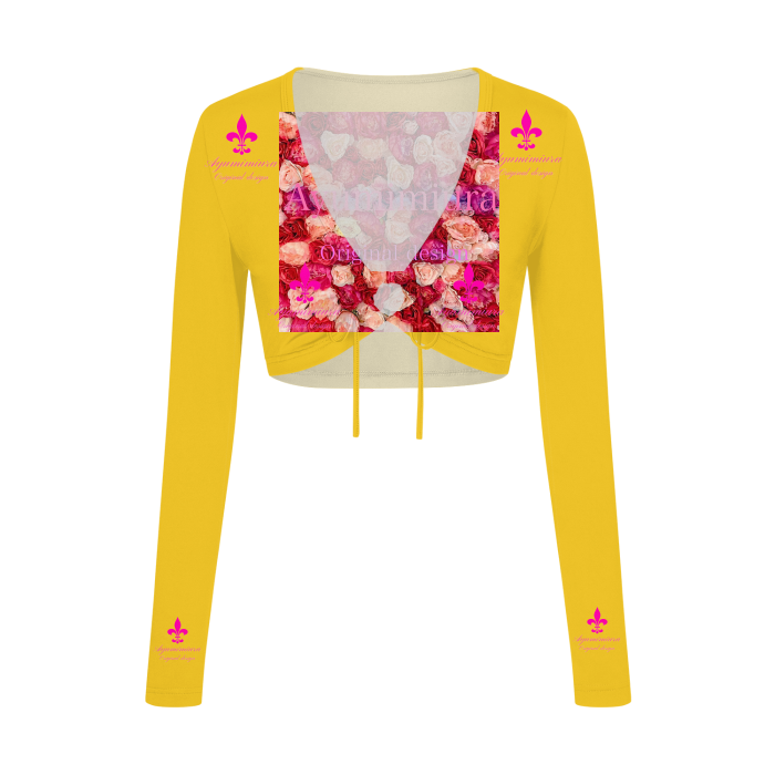 All-Over Print Women's Long Sleeve Crop Top