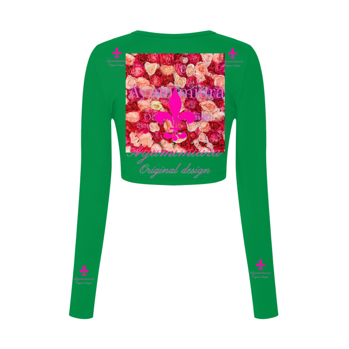 All-Over Print Women's Long Sleeve Crop Top