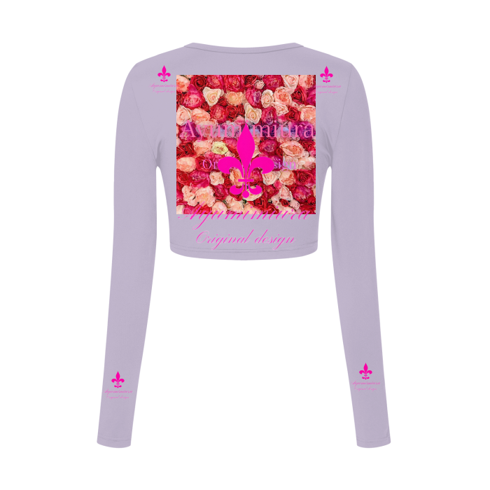 All-Over Print Women's Long Sleeve Crop Top