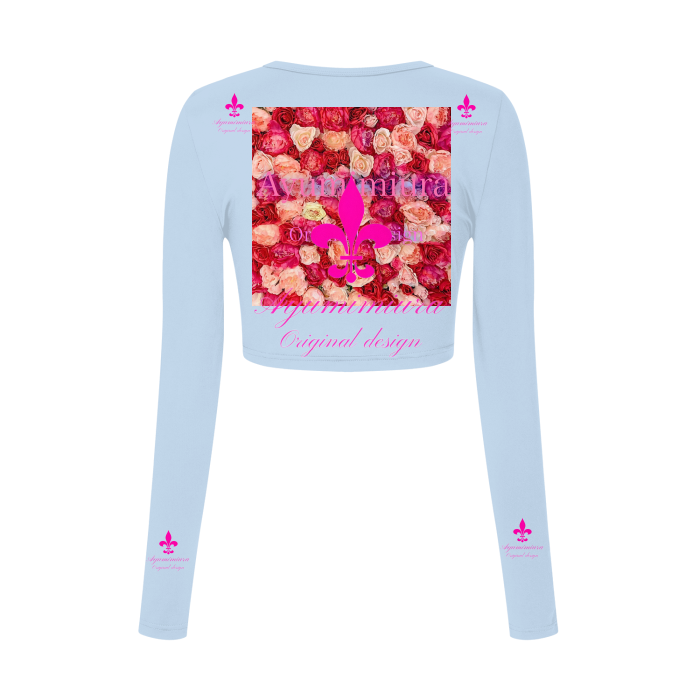 All-Over Print Women's Long Sleeve Crop Top