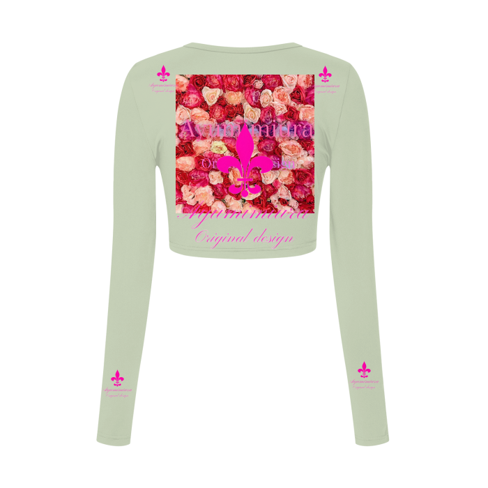 All-Over Print Women's Long Sleeve Crop Top