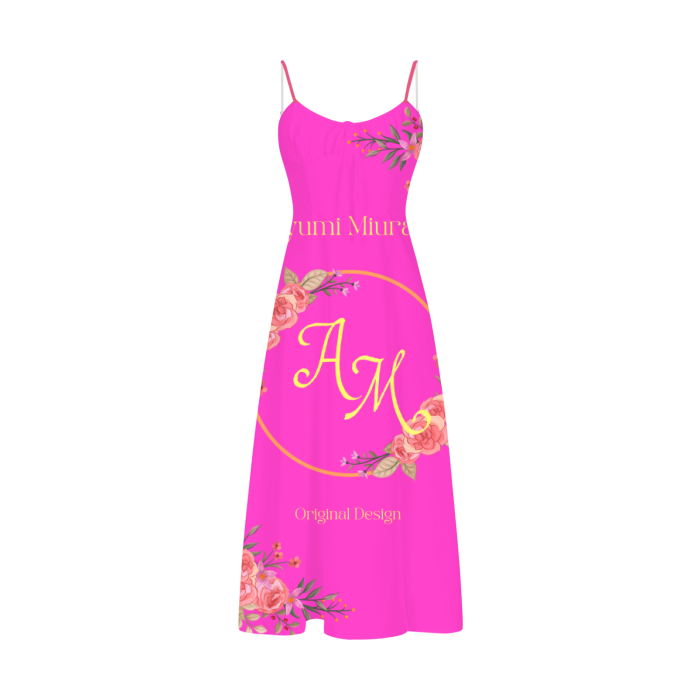 All-Over Print Women's Split Midi Cami Dress