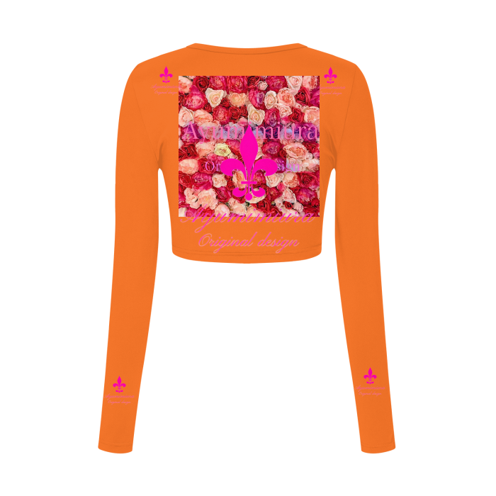 All-Over Print Women's Long Sleeve Crop Top