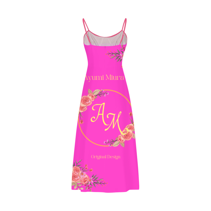 All-Over Print Women's Split Midi Cami Dress