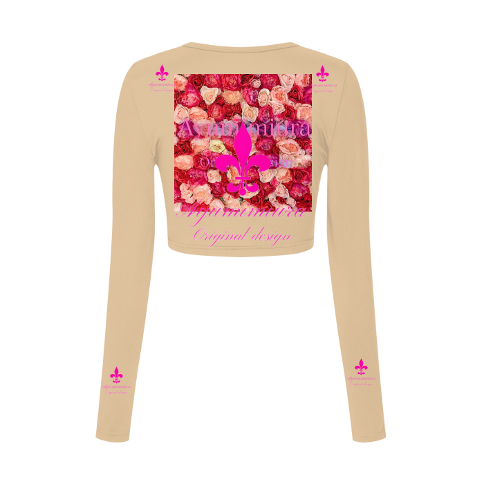 All-Over Print Women's Long Sleeve Crop Top