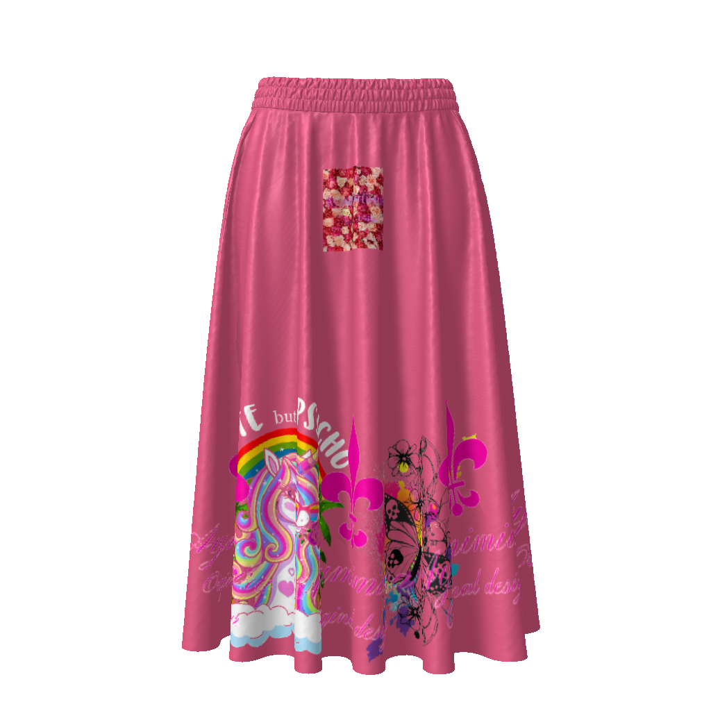 All-Over Print Women's Flared Midi Skirt