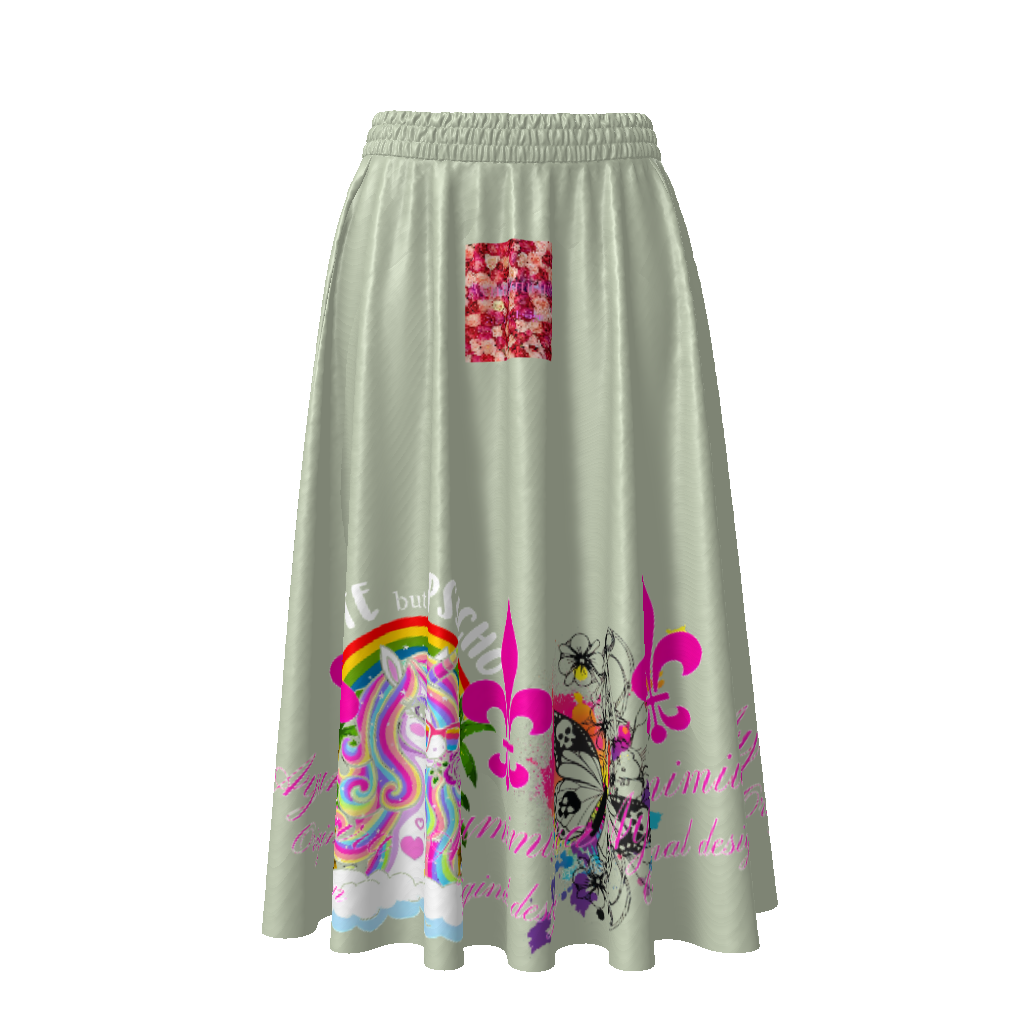 All-Over Print Women's Flared Midi Skirt