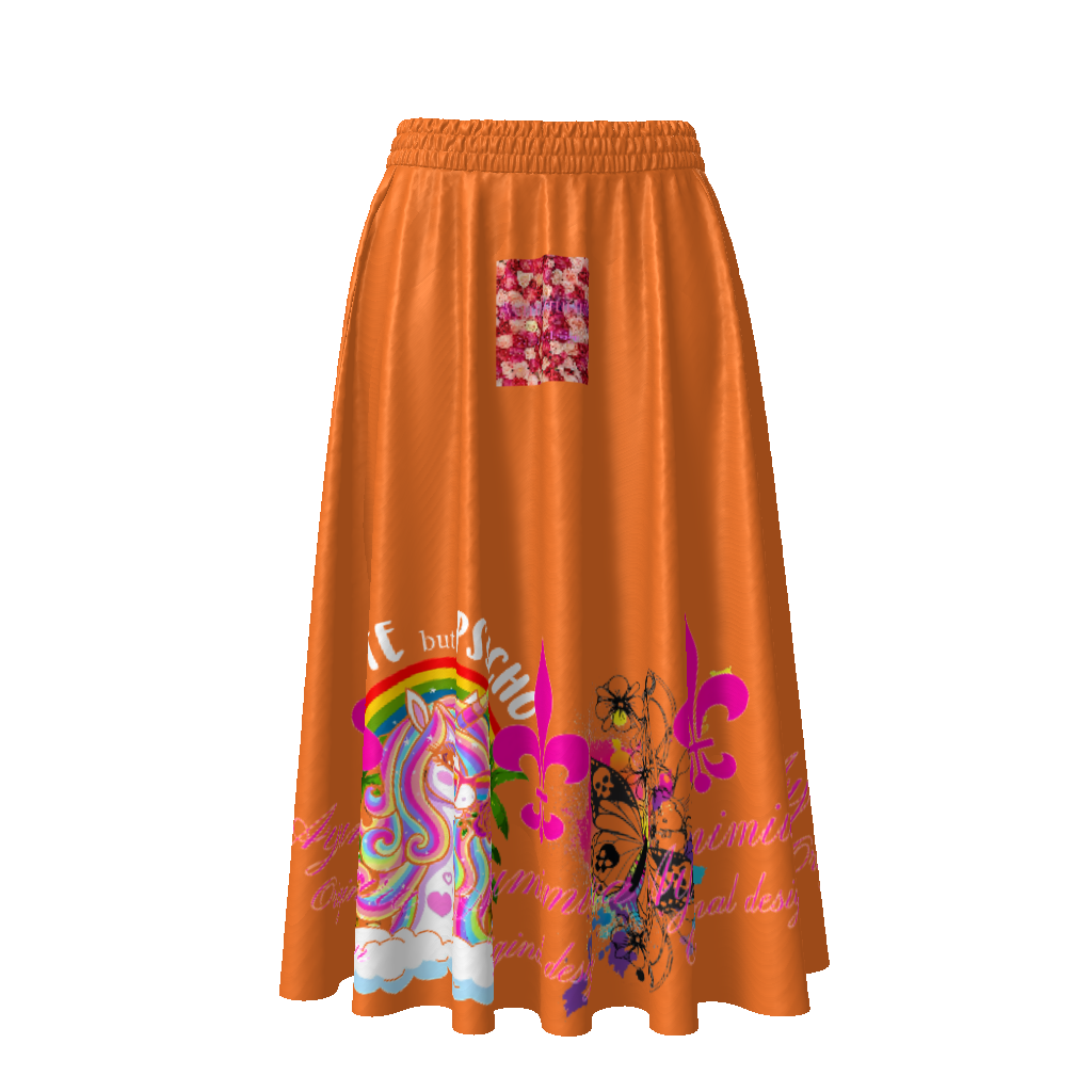 All-Over Print Women's Flared Midi Skirt