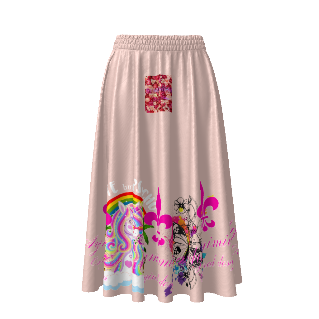 All-Over Print Women's Flared Midi Skirt