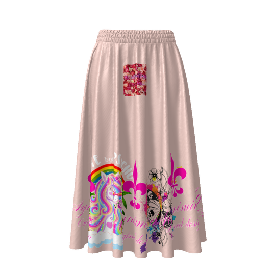 All-Over Print Women's Flared Midi Skirt
