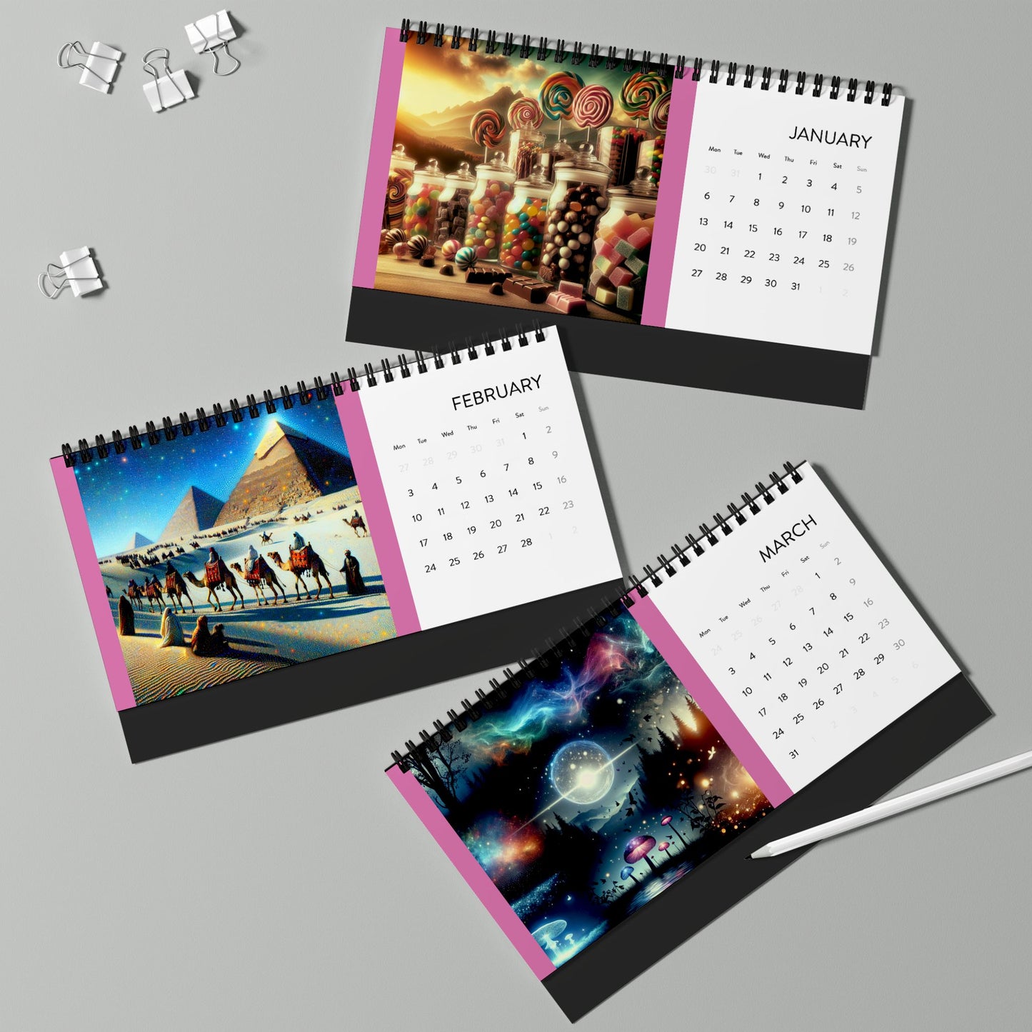 Simplex Desk Calendar (2025 grid)