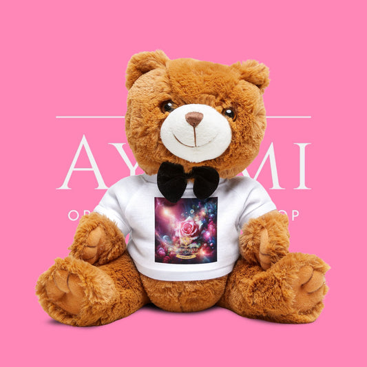 Teddy Bear with Custom T-Shirt, Cute Gift for Kids, Stuffed Animal, Personalized Decor, Birthday Present, Valentine's Day, Baby Shower