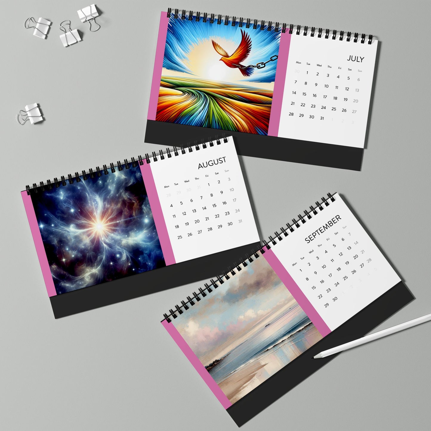 Simplex Desk Calendar (2025 grid)