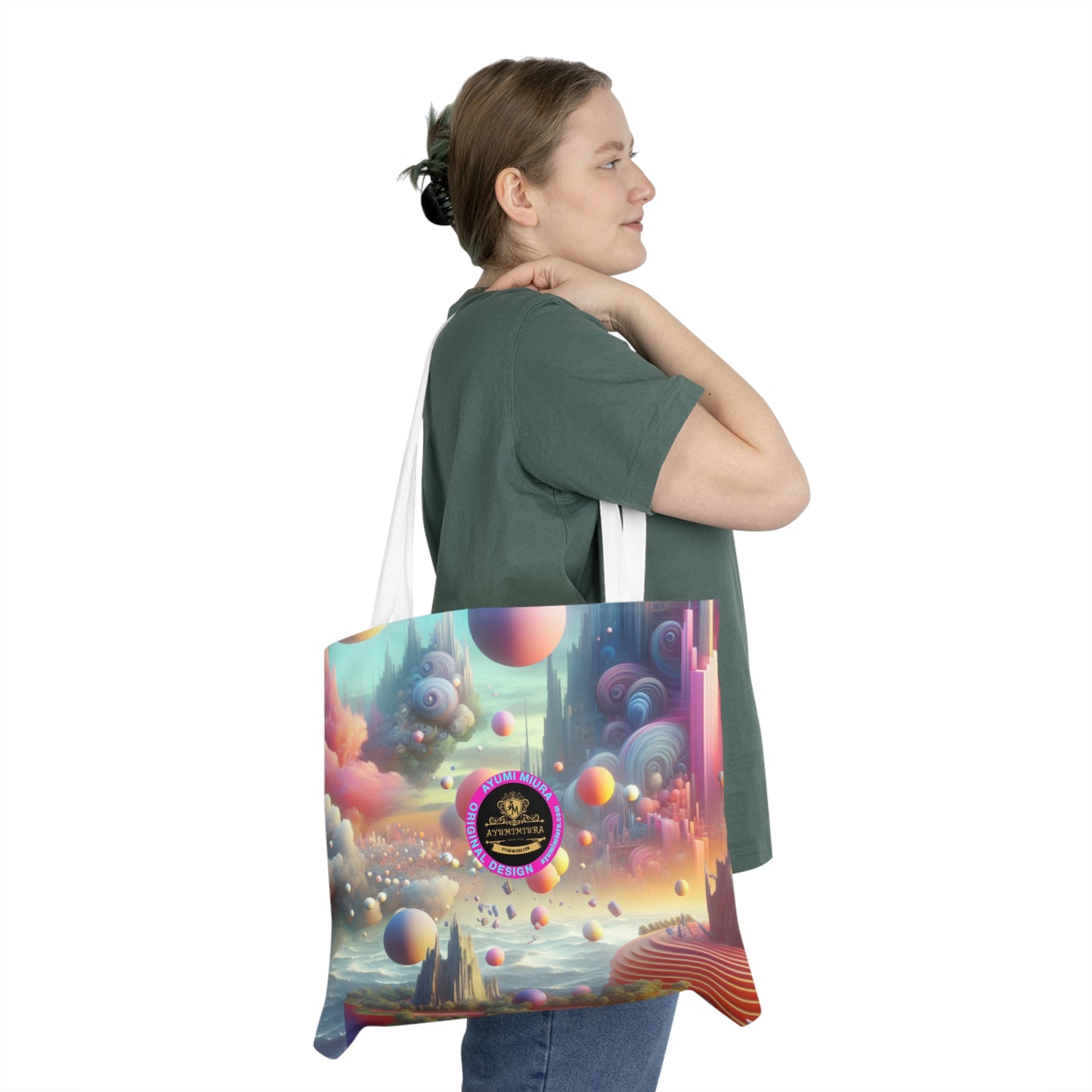 Cosmic Fantasy Shoulder Tote — Surreal Galaxy Art All-Over Print Tote
