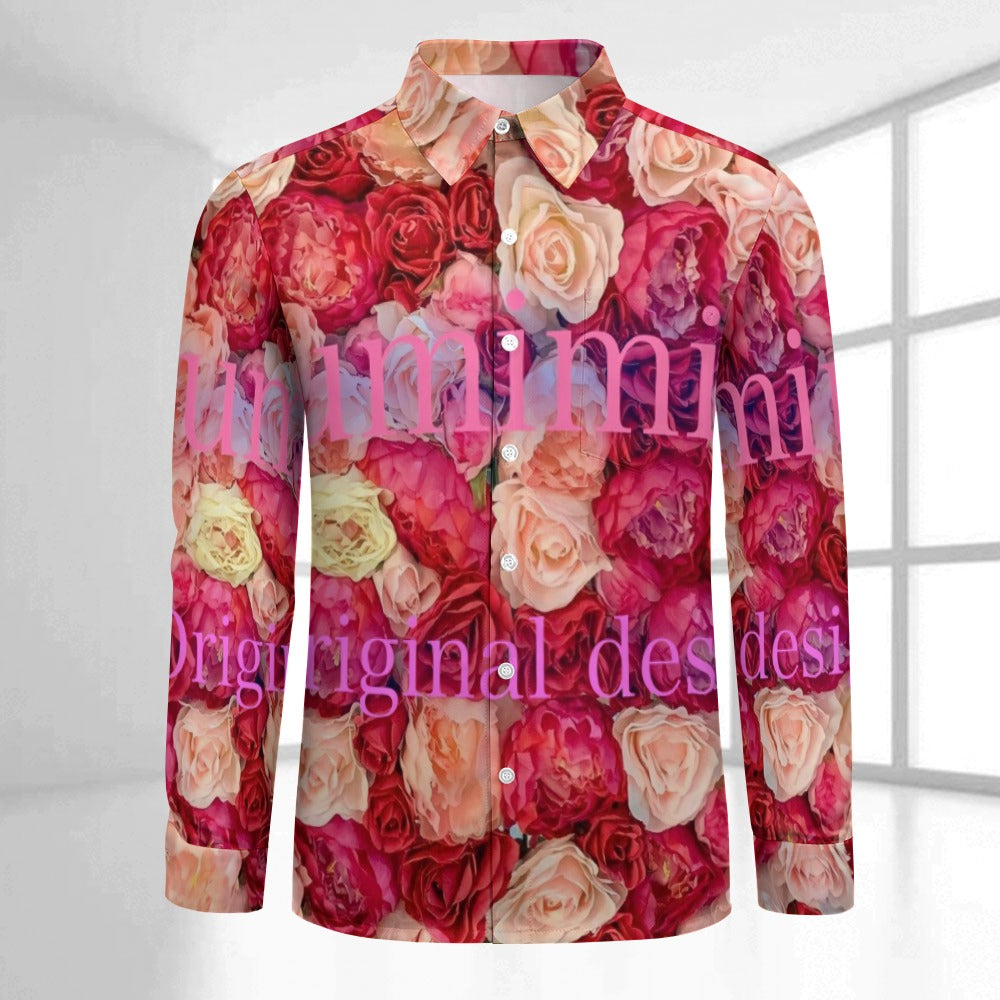 Peach Velvet Casual One Pocket Long Sleeve Shirt