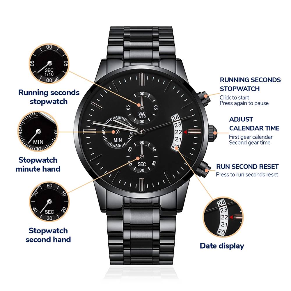 Seller Customized Black Chronograph Watch [SHOPIFY]