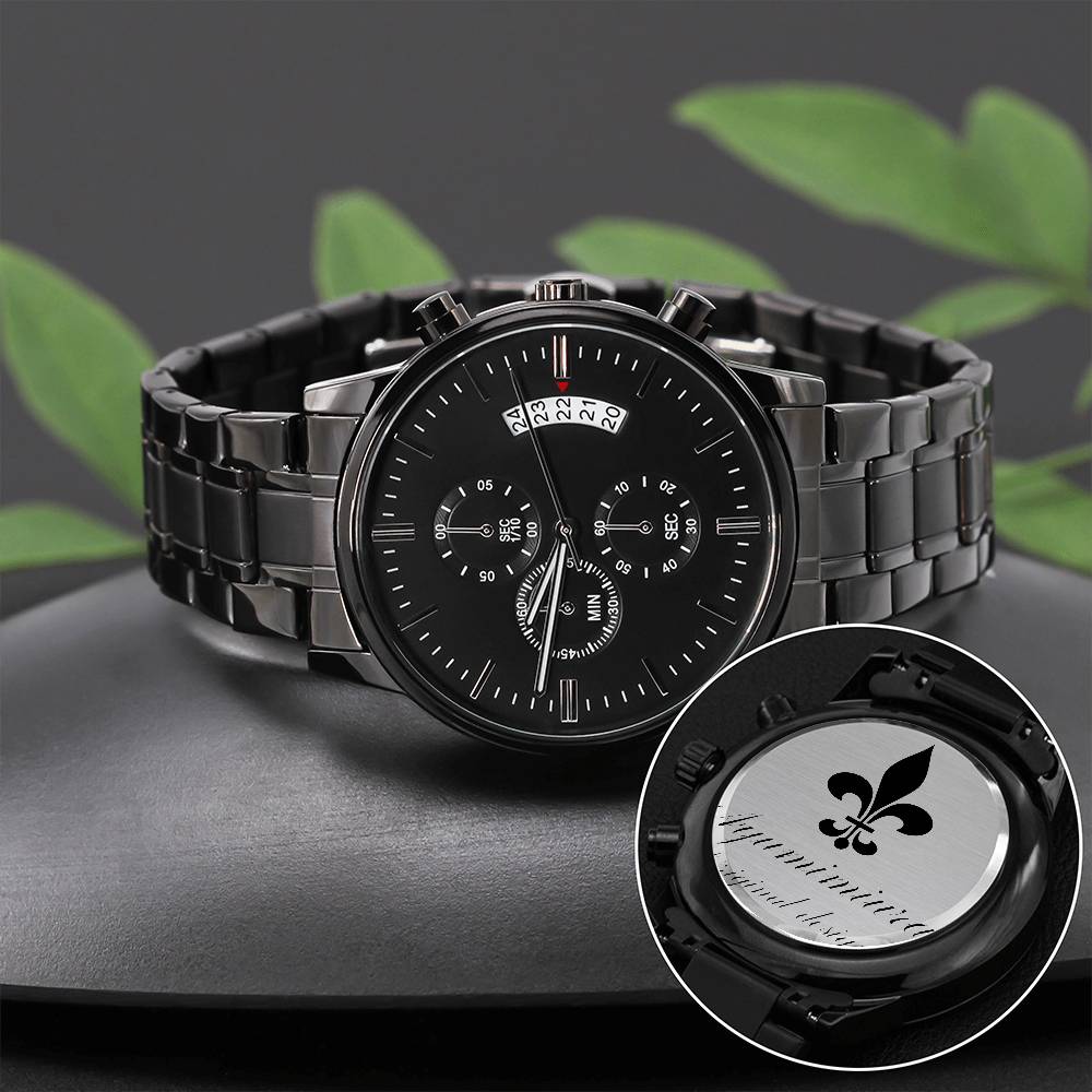 Seller Customized Black Chronograph Watch [SHOPIFY]