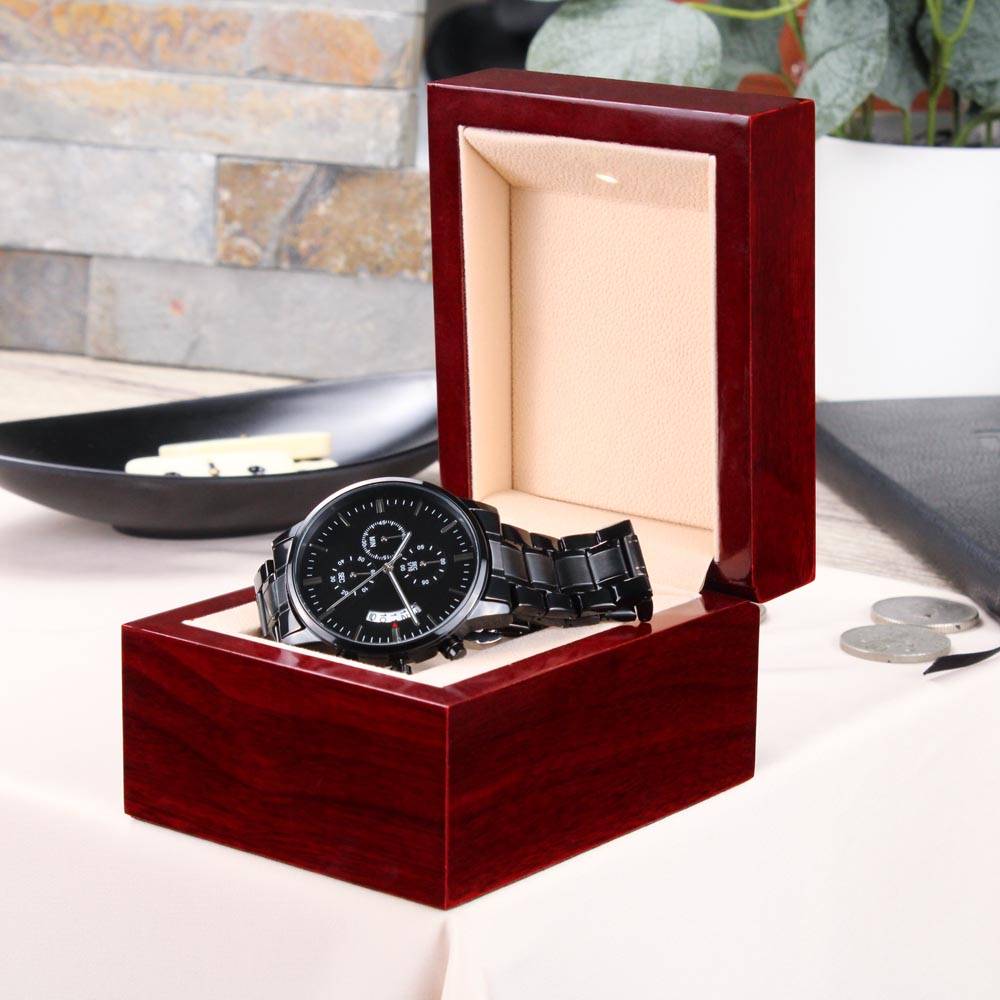 Seller Customized Black Chronograph Watch [SHOPIFY]