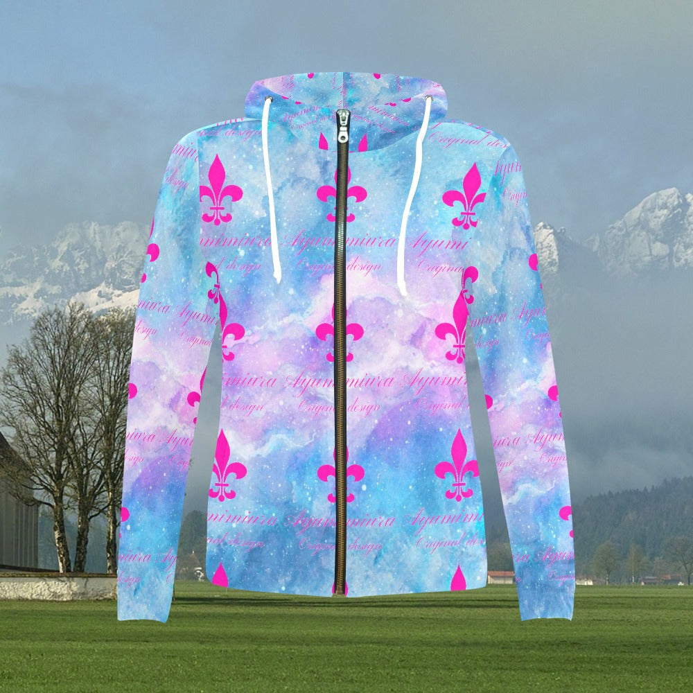 Women's All Over Print Full Zip Hoodie (Model H14)