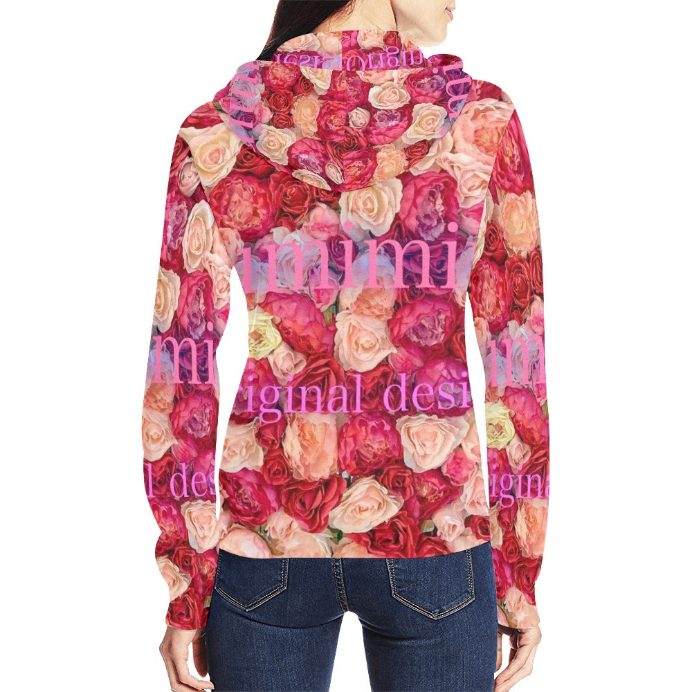 Women's All Over Print Full Zip Hoodie (Model H14)