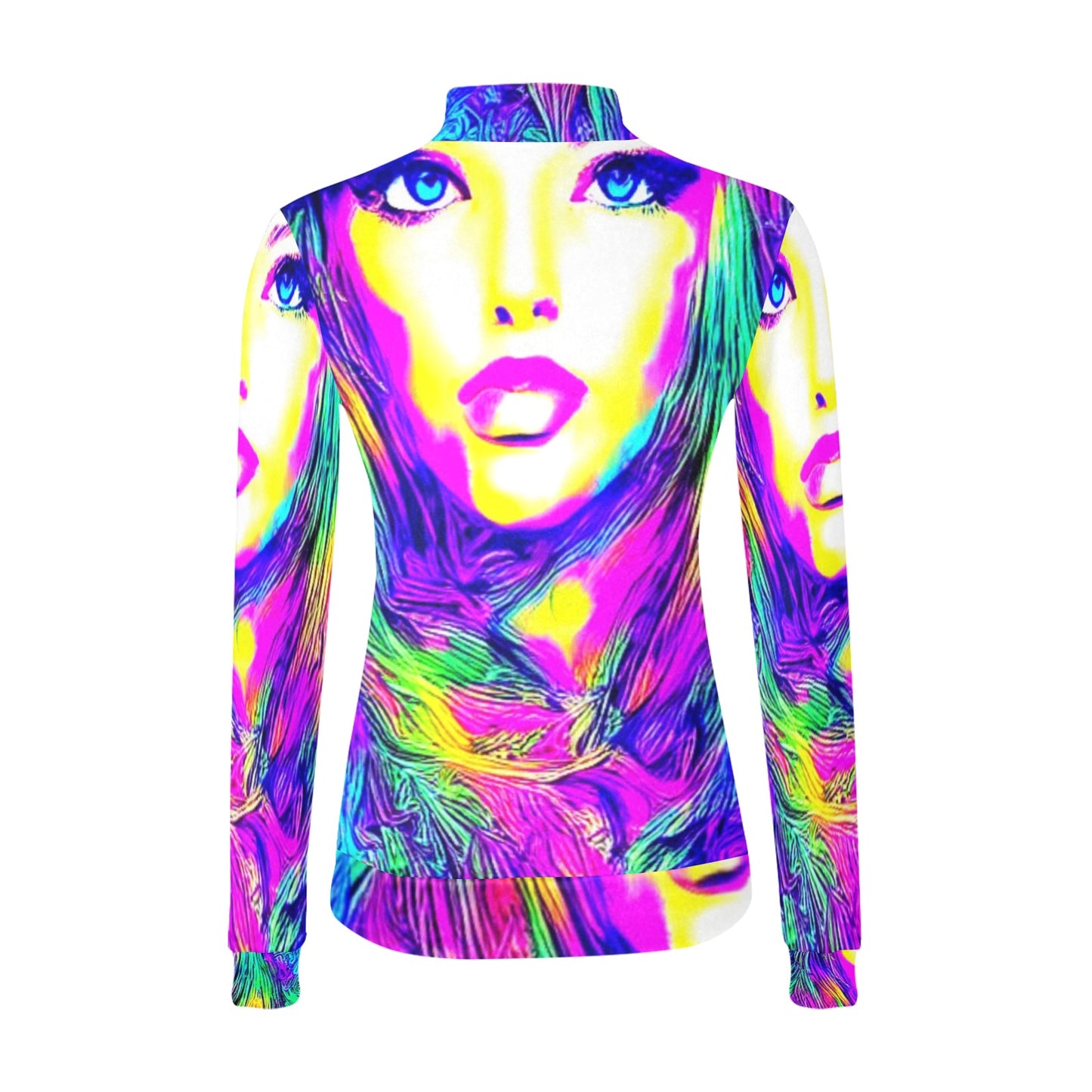 Women's All Over Print Mock Neck Sweater (H43)