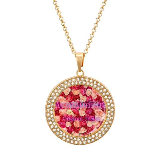 Multicolored diamond necklace