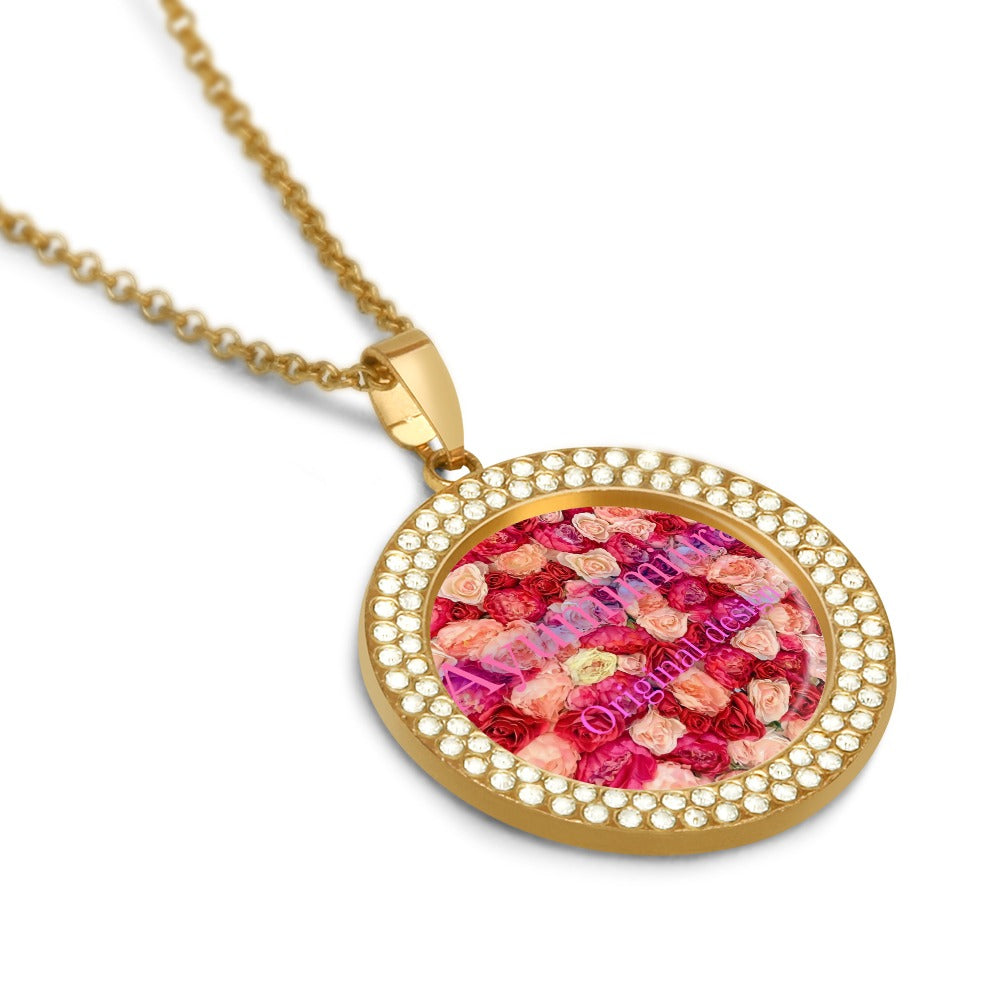 Multicolored diamond necklace