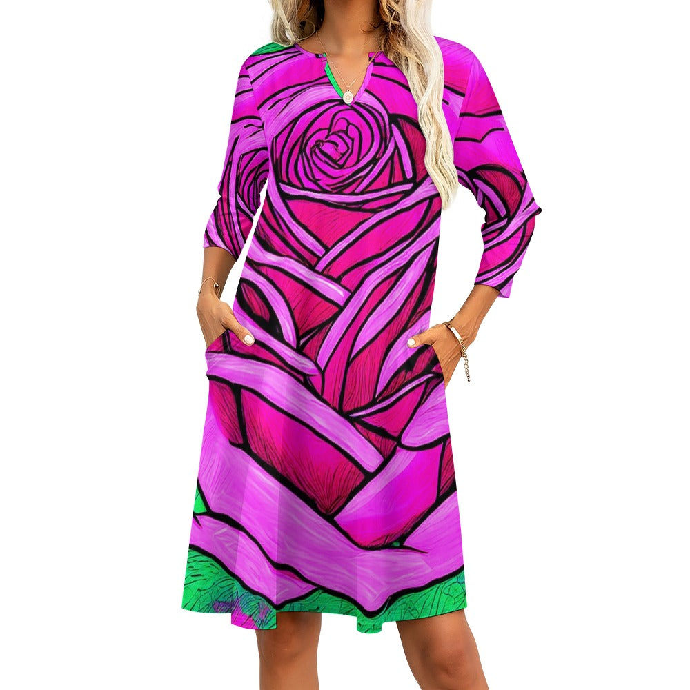 7-point sleeve dress