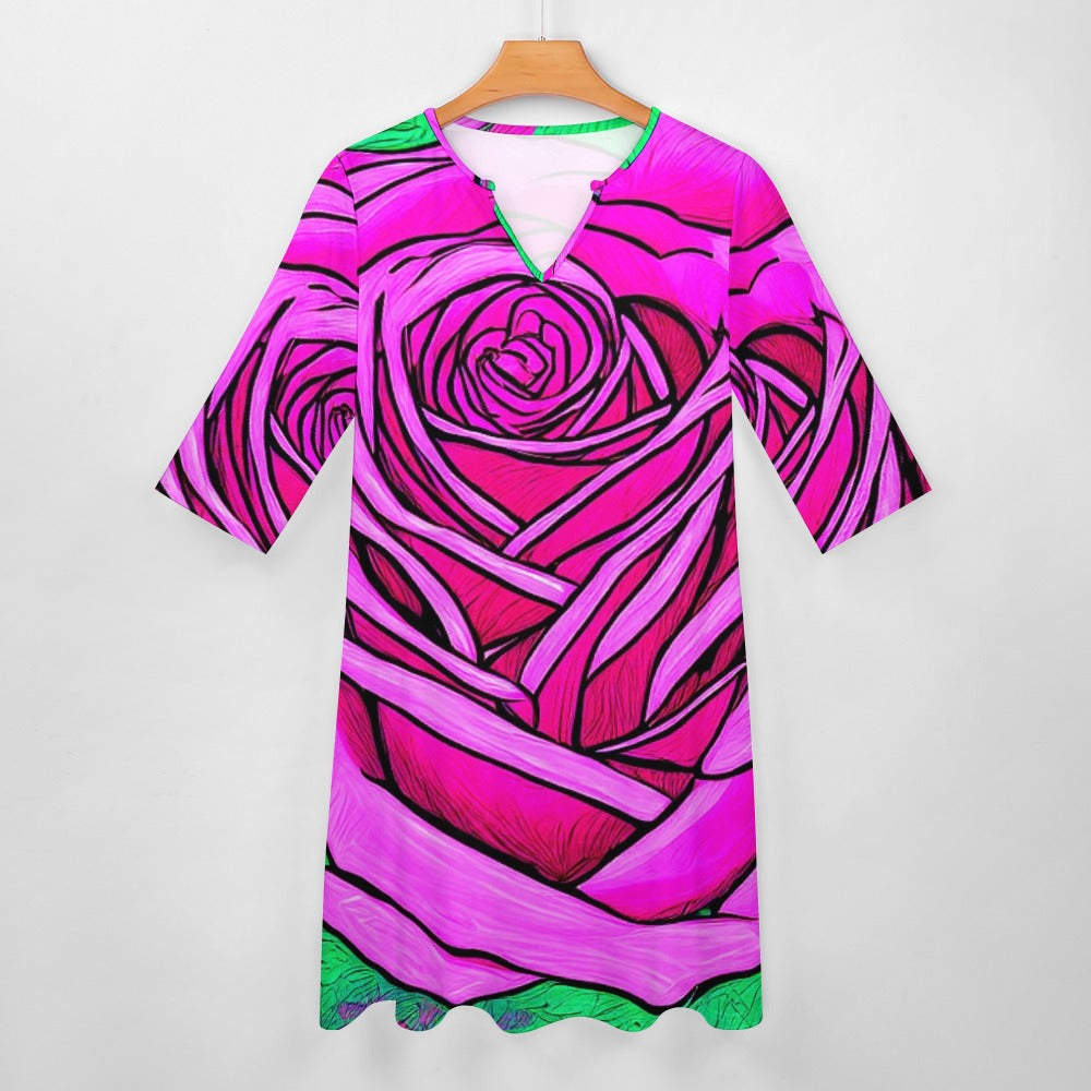 7-point sleeve dress