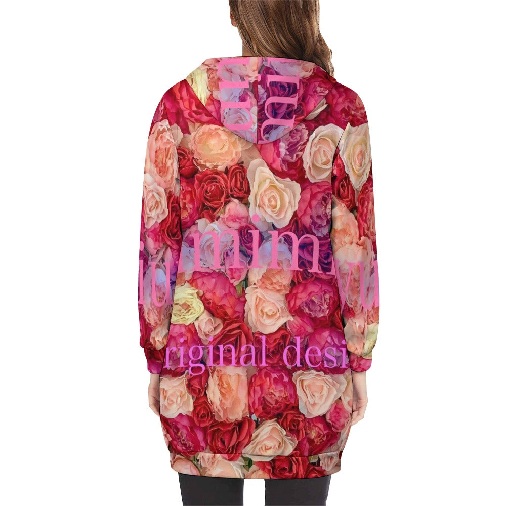 Women's full print long Hoodie