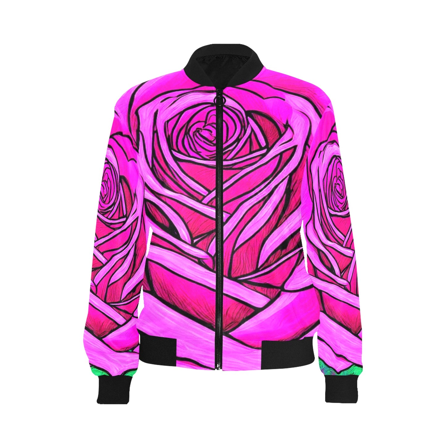 Women's All Over Print Bomber Jacket(Model H36)