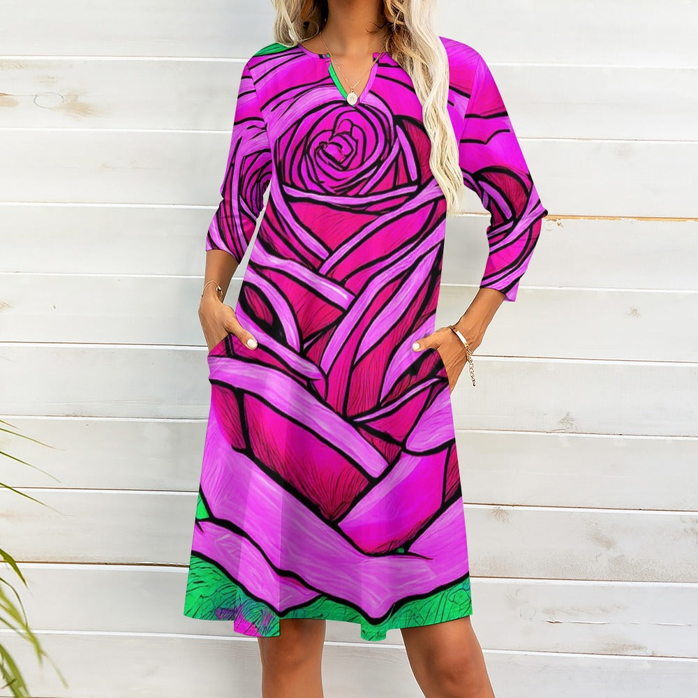 7-point sleeve dress