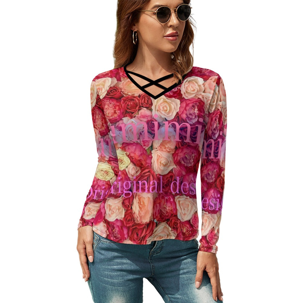 Women's V-Neck Long Sleeve T-Shirt